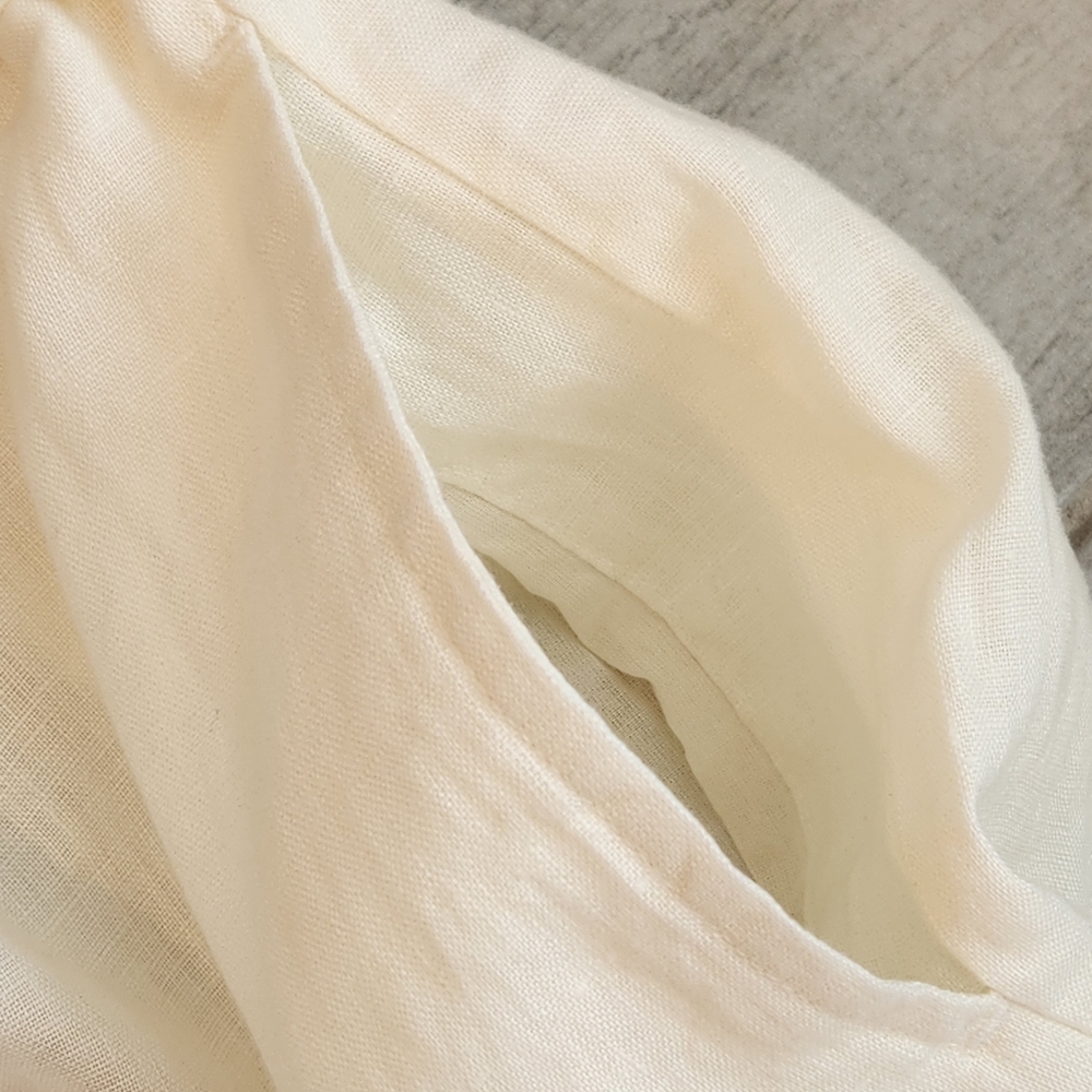Johnny Was Pants L Ivory 100% Linen Soller Wide Leg Embroidered Boho New $225 - Picture 10 of 16